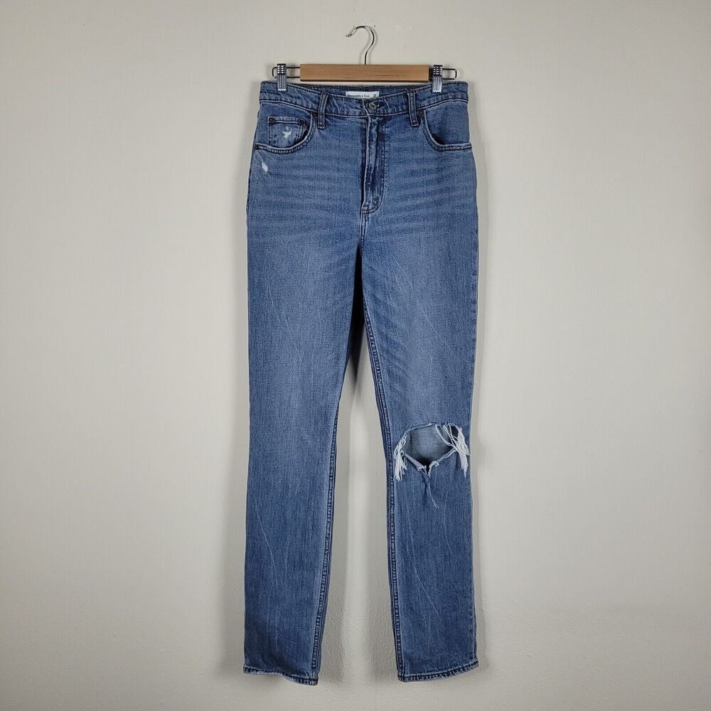 Abercrombie & Fitch Jeans 29 8 Long Blue Denim 90s Slim Straight Ultra High Rise